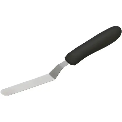 [TKPO-4] Spatula with Offset, Black Polypropylene Handle - 3-1/2" x 3/4"