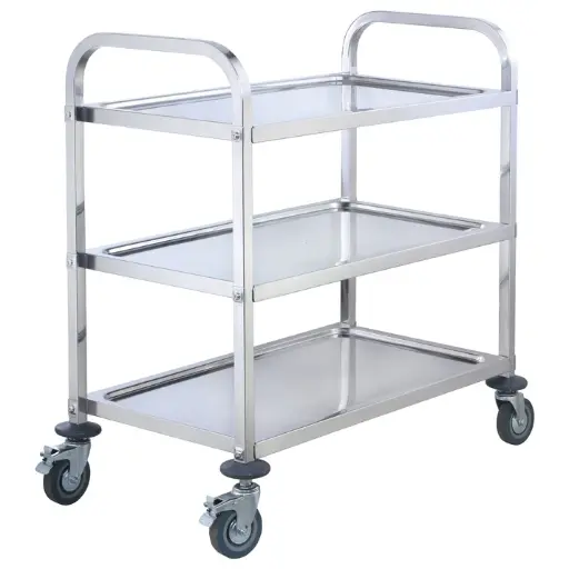 [SUC-50]  Stainless Steel Trolley, 3 Tiers - 37" x 19" x 37"
