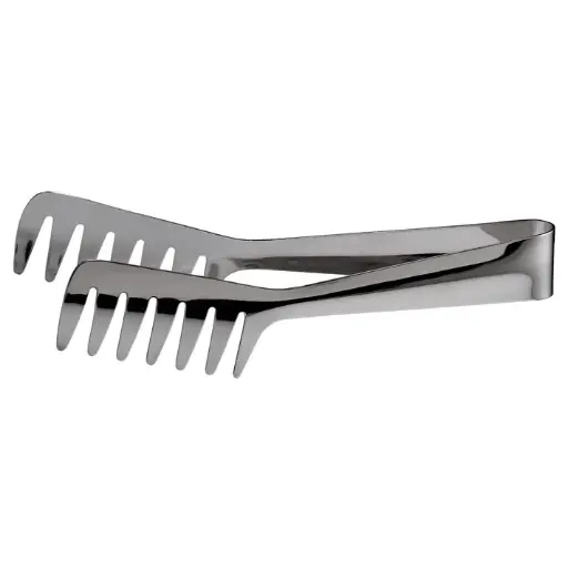 [ST-8] Spaghetti Tongs, Mirror Finish Stainless Steel, 8"