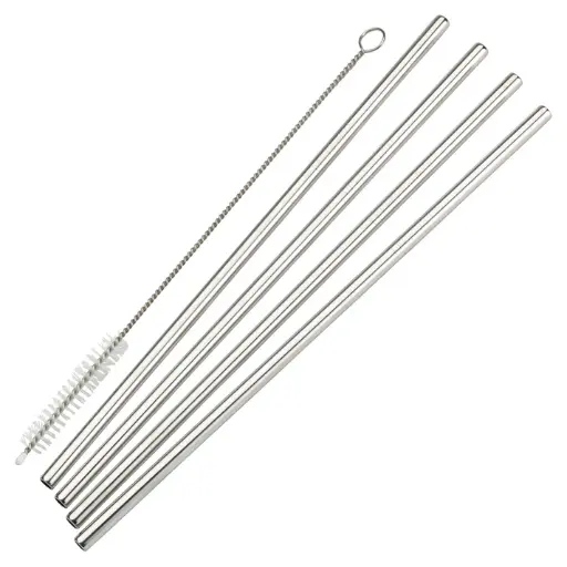 [SSTW-8S] Drinking Straws, 18/8 Stainless Steel - Straight