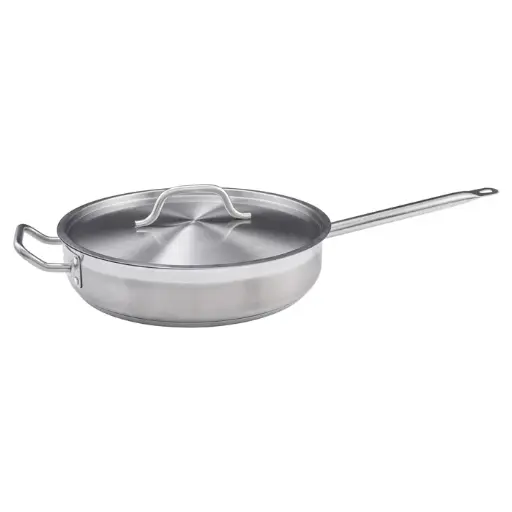 [SSET-7] Stainless Steel Saut Pan with Cover - 7 Quart