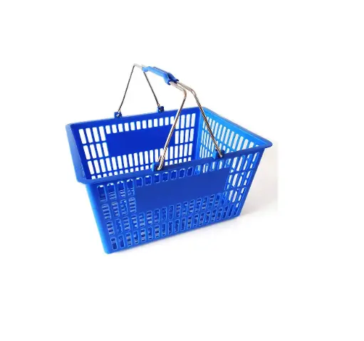 [STL-16] Blue Plastic Grocery Market Shopping Basket 