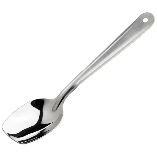 [SPS-S10] Slanted Plating Spoon - Solid, 10"