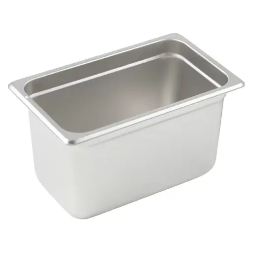  Anti-Jam Steam Pan, 23 Gauge Stainless Steel - 1/4, 6"