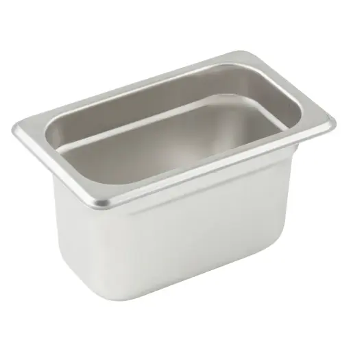 [SPJM-904] Anti-Jam Steam Pan, 24 Gauge Stainless Steel - 1/9, 4"