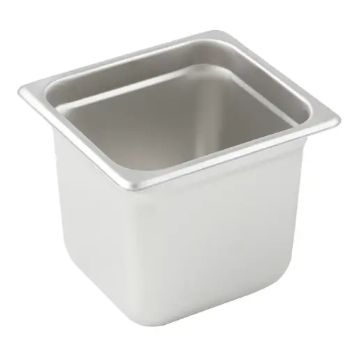  Anti-Jam Steam Pan, 24 Gauge Stainless Steel - 1/6, 6"