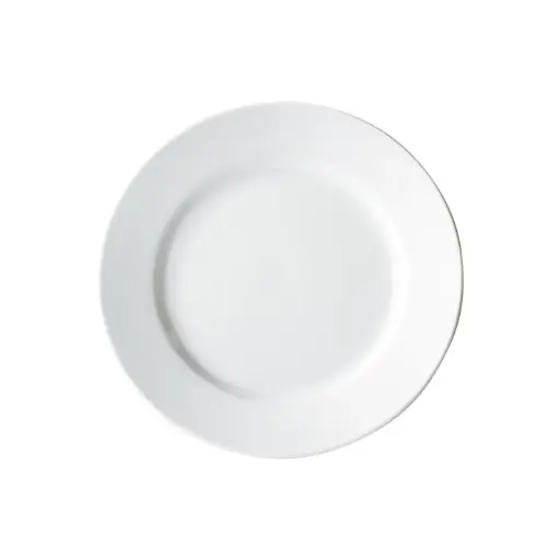 Birkhall Plate with Rolled Edge, White Porcelain, 12 Pieces/Case