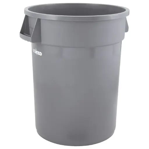 Heavy-Duty Round Trash Can - Gray