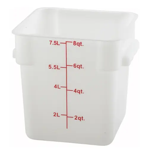 Square Storage Container, Translucent, Polypropylene