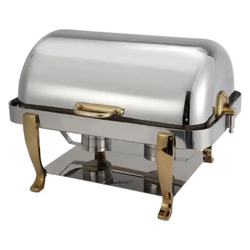 [108A] Vintage Collection 8 Quart Full-size Roll-Top Chafer, Extra Heavyweight