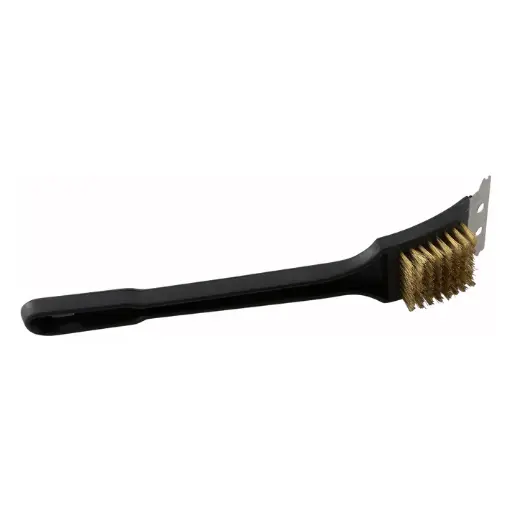 [BR-12] 12" Oven & Grill/BBQ Brush with Scraper and Brass Bristles