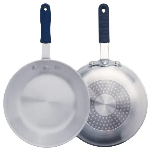 [AFPI-8H] Induction Ready Aluminum Fry Pan, Stainless Steel Bottom, Natural Finish - 8" Dia