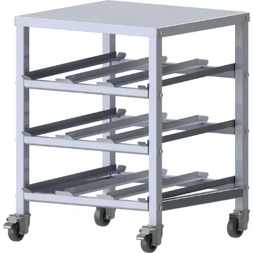 [ALCR-3M] Mobile Under-Counter 3-Tier Can Storage Rack