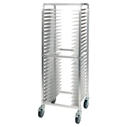 [ALPR-26BK] - 26-Tier Pizza Pan Rack with Brakes - 2" Spacing