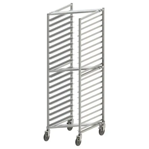 [ALZK-20BK]  20-Tier Nesting Sheet Pan Rack with Brakes - 3" Spacing