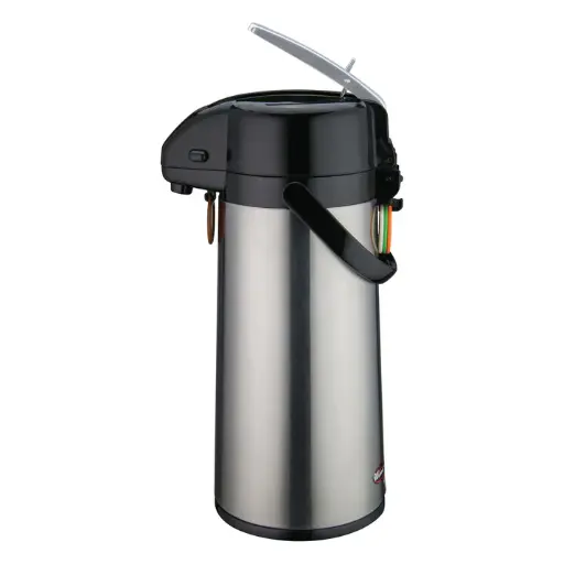 [AP-822] Glass Lined Airpot with Lever Top, Stainless Steel Body - 2.2 Liter