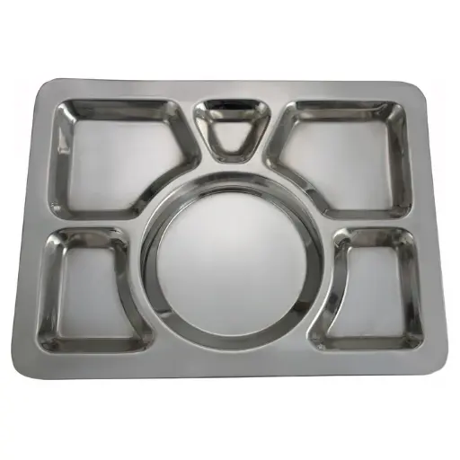 [SMT-1] Stainless Steel 6 Compartment Mess Trays - A