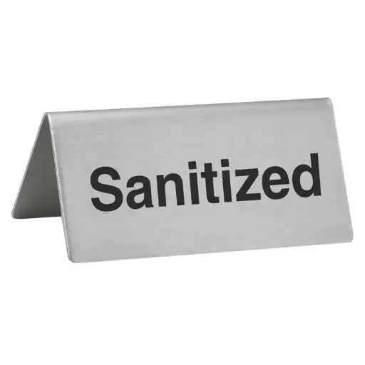 Tent Sign, Stainless Steel - Sanitized