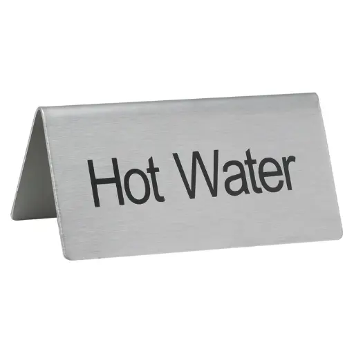 [SGN-104] Tent Sign, Stainless Steel - Hot Water