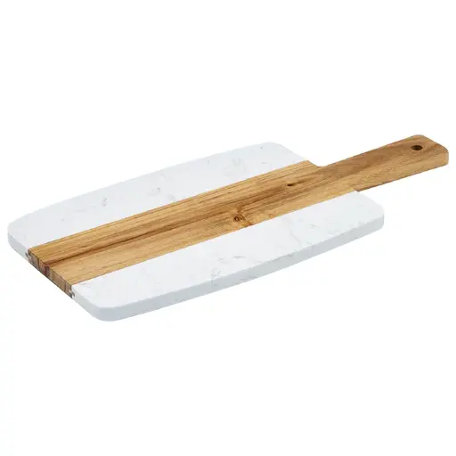 [SBMW-157] Marble and Wood Serving Board - 15-1/4"