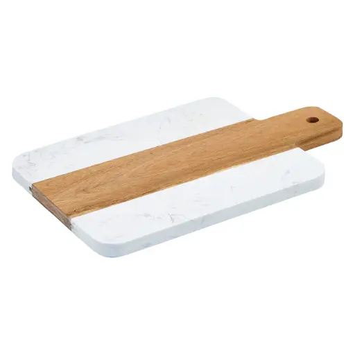 [SBMW-117] Marble and Wood Serving Board - 11-1/2"
