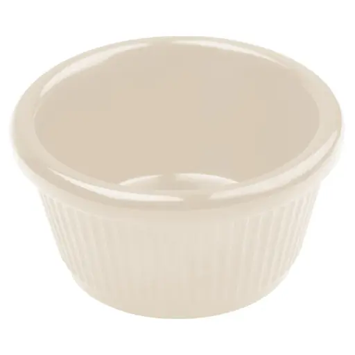 [RFM-4B] Melamine Ramekin, Fluted - Bone, 4 oz