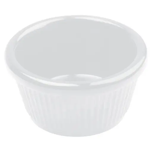 [RFM-1W] Melamine Ramekin, Fluted - White, 1-1/2 oz