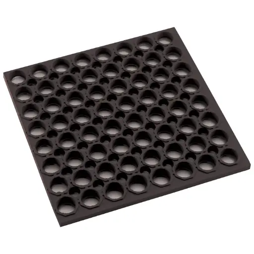[RBMH-35K] Rubber Floor Mat, 3' x 5' x 3/4", Straight Edge - Black