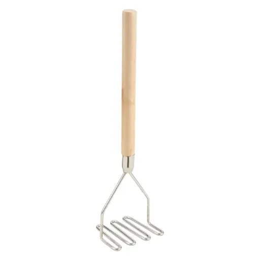[PTM-18S] Potato Masher with Wooden Handle - 4-1/2"