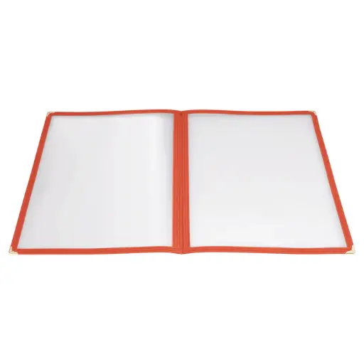 [PMCD-9R] Book-Fold Double Panel Menu Cover - Red, 9-3/8 x 12-1/8