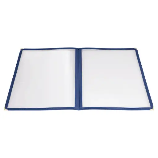 [PMCD-9B] Book-Fold Double Panel Menu Cover - Blue, 9-3/8 x 12-1/8