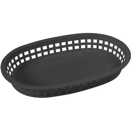 [PLB-K] Oval Platter Baskets, 10-3/4" x 7-1/4" x 1-1/2" - Black