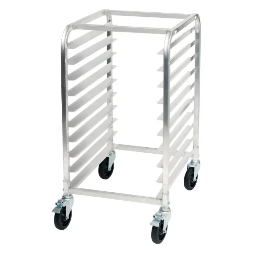 [AWRK-10] 10-Tier End-Load Sheet Pan Rack with Brakes - 3" Spacing - Welded