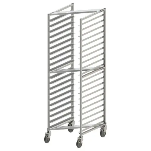 [AWZK-20] 20-Tier Nesting Sheet Pan Rack with Brakes - 3" Spacing - Welded