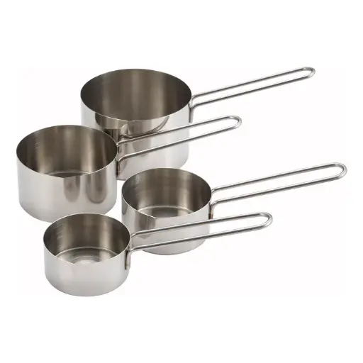 [MCP-4P] Measuring Cup Set, 4pcs, Wire Handle, Stainless Steel