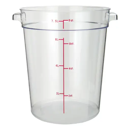 [PCRC-8] Round Storage Container, Clear Polycarbonate - 8 Quart