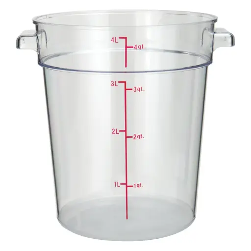 [PCRC-4] Round Storage Container, Clear Polycarbonate - 4 Quart