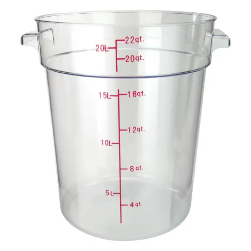 [PCRC-22]  Round Storage Container, Clear Polycarbonate - 22 Quartc