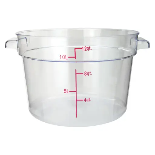 [PCRC-12] Round Storage Container, Clear Polycarbonate - 12 Quart
