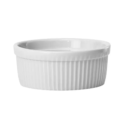 [SBR-12] Fluted Souffle Bowl, 12 oz., White Porcelain, 12 Pieces/Case