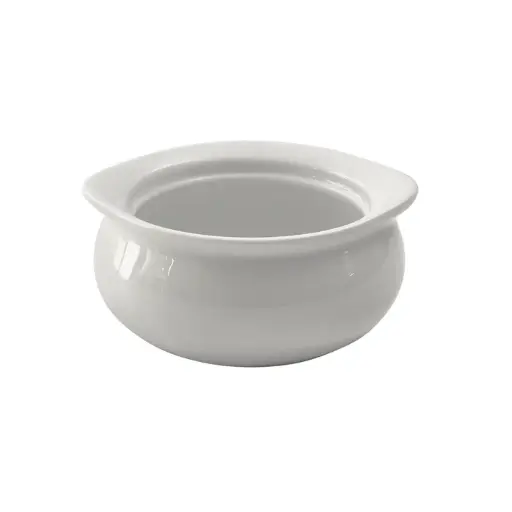 [OSC-12] Onion Soup Crock, 12 oz, White Porcelain, 24 Pieces/Case