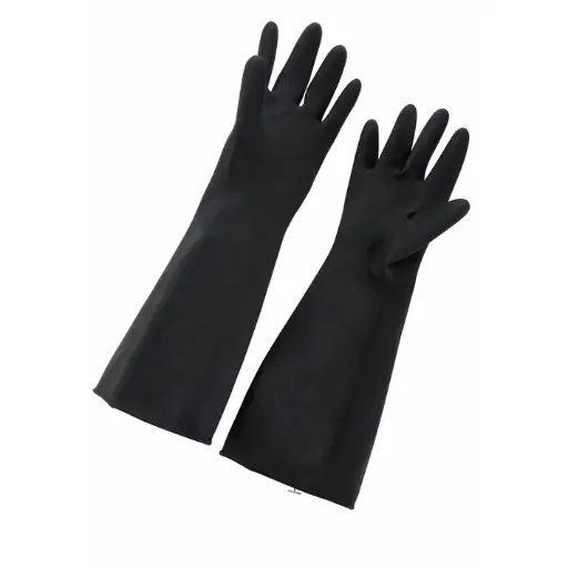 [NLG-1018] Natural Latex Gloves - Large, Black