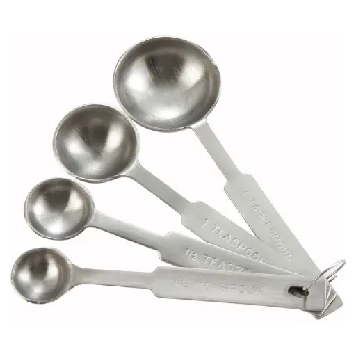 [MSPD-4X] Measuring Spoon Set, 4-piece, Deluxe, Stainless Steel
