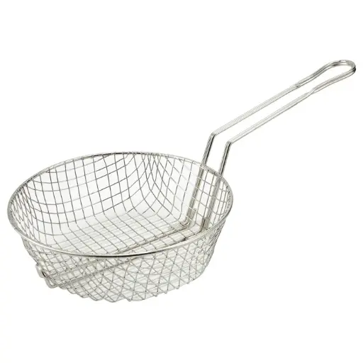 [MSB-12] Nickel Plated Steel Culinary Basket - Coarse, 12"