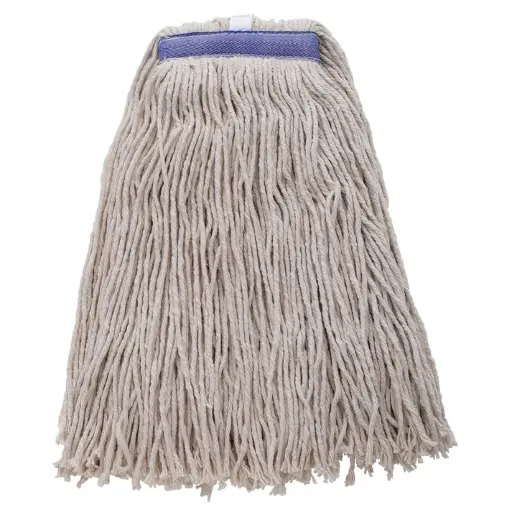 [MOP-24WC] Economy Cotton-Poly Blend Cut-End Wet Mop Head - White - 24oz/600g