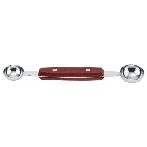 [MB-1] Melon Baller, Wooden Handle, Double-sided