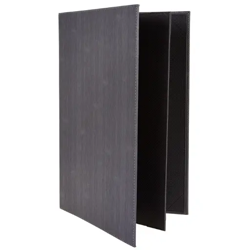 [LMF-811GY] Four-View Menu Cover - Gray, 8-1/2" x 11"