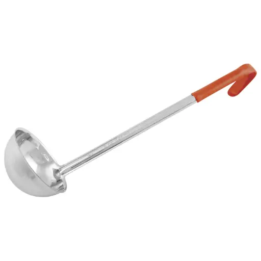 [LDCN-8] Winco Prime One-piece S/S 8oz Ladle, Orange, NSF