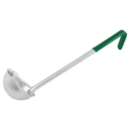[LDCN-6] Winco Prime One-piece S/S 6oz Ladle, Green,NSF