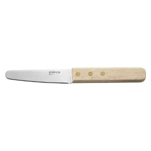 [KCL-3] 3-1/2" Blade Oyster/Clam Knife, Wooden Handle